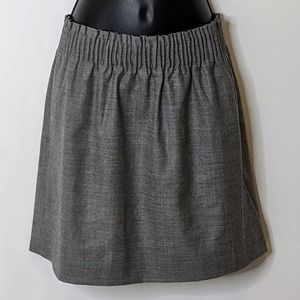 J. Crew Gray Wool Blend Lined Pull Up Mini Skirt with Pockets Size 2 NWT